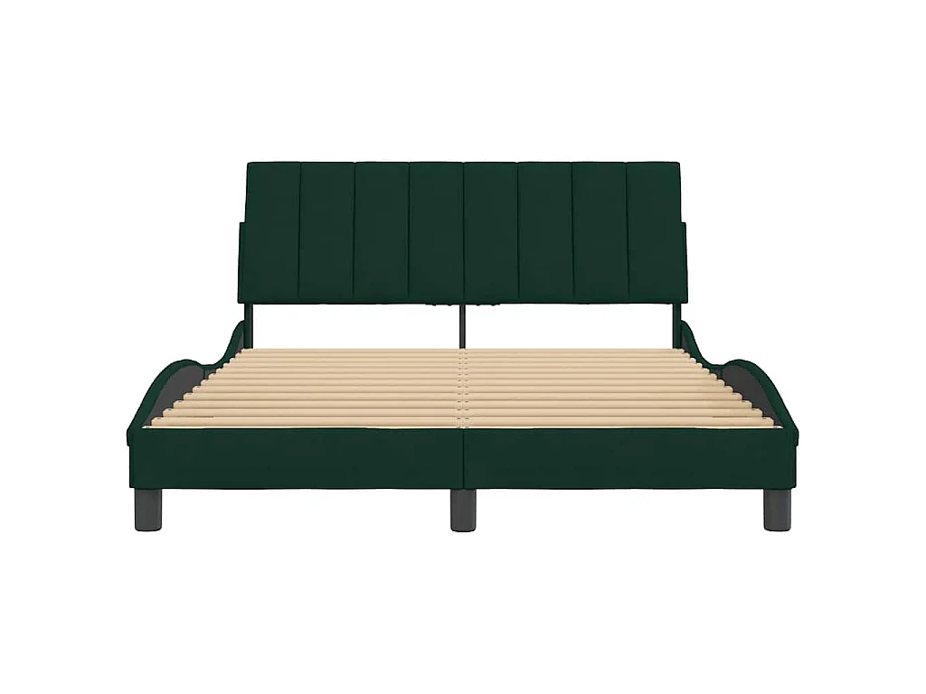 Cadre de lit sans matelas Hanko vert foncé 120x200 cm velours
