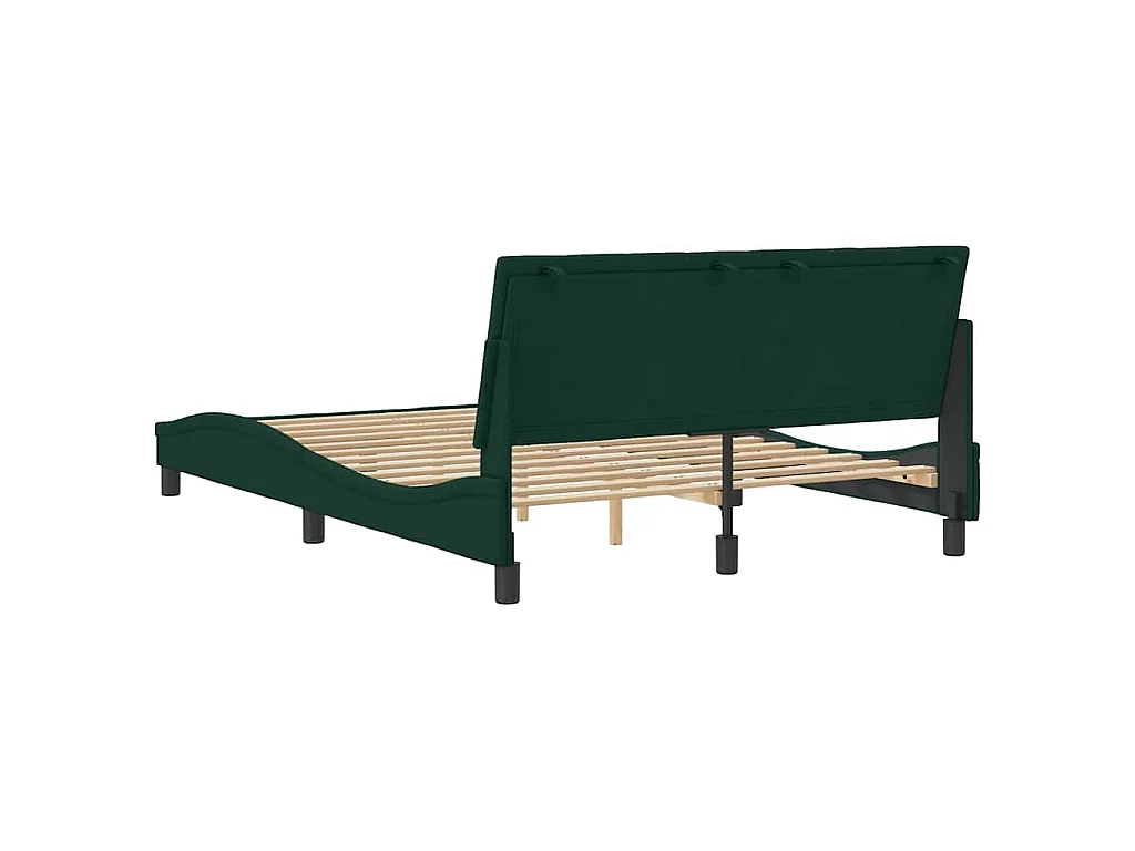 Cadre de lit sans matelas Hanko vert foncé 120x200 cm velours