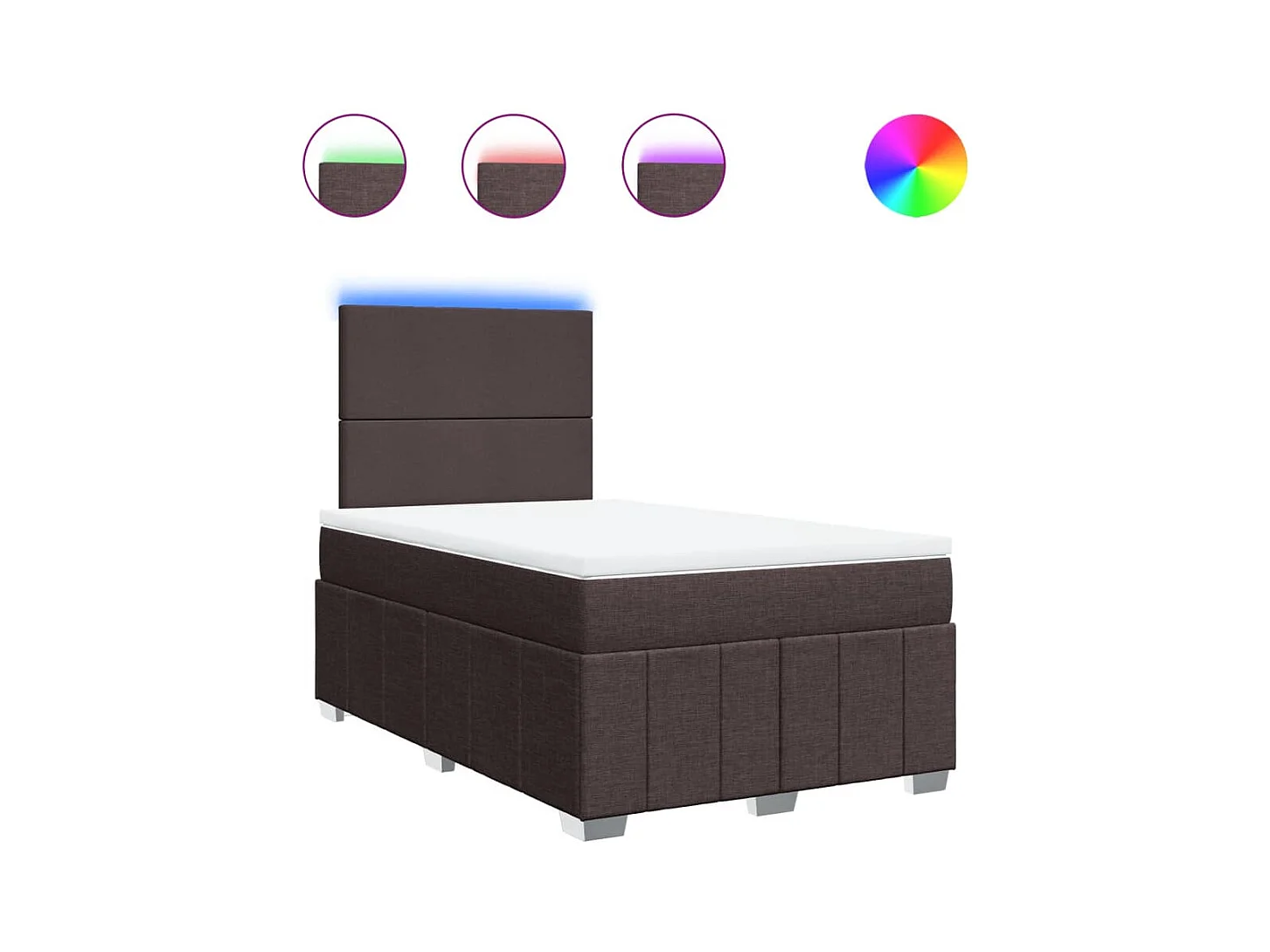 Boxspringbett mit Matratze Dunkelbraun 120x190 cm Stoff