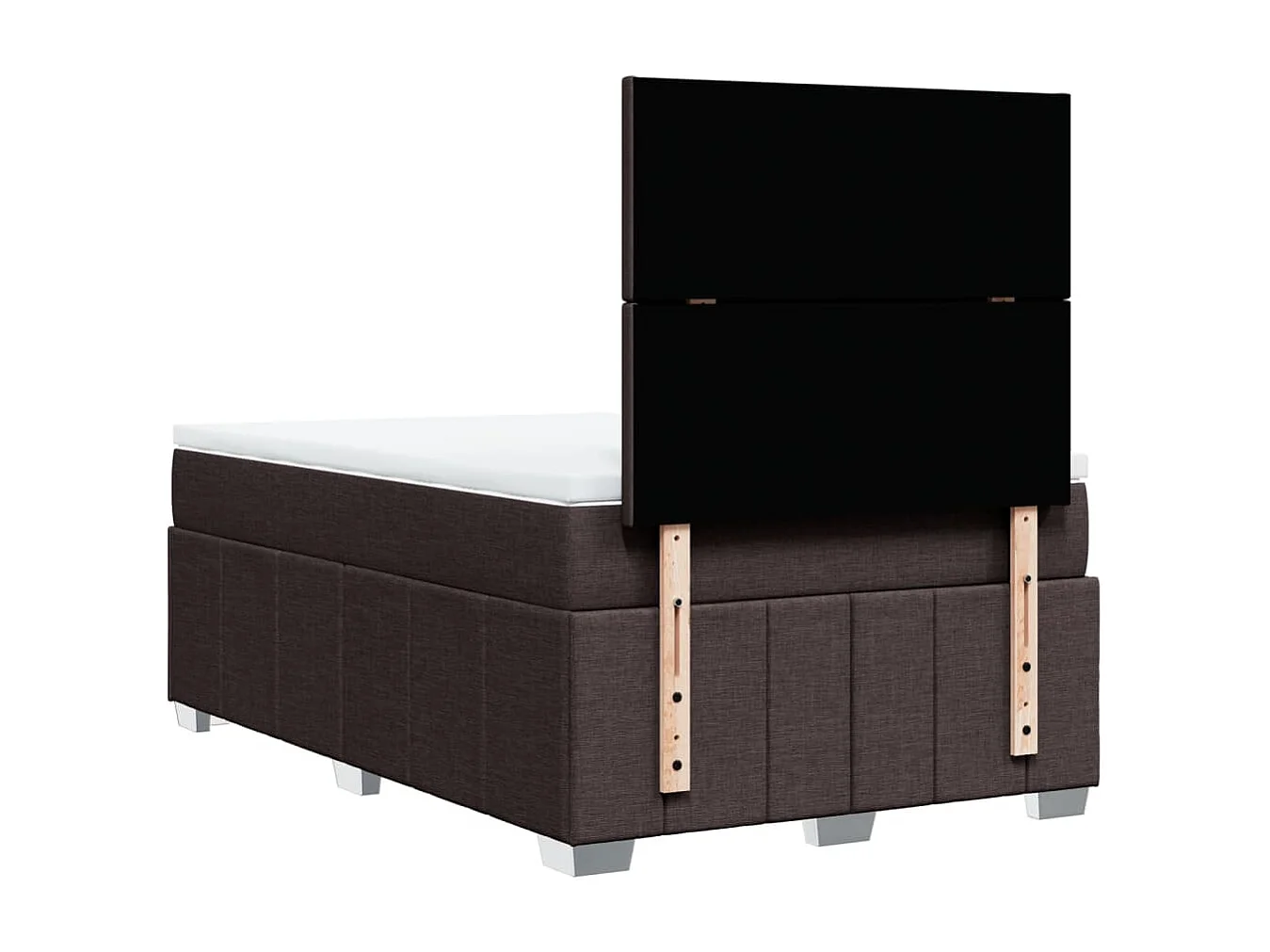 Boxspring met matras stof donkerbruin 120x190 cm