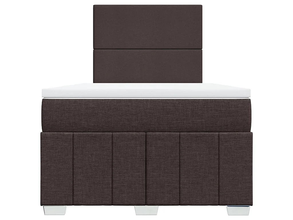 Cama boxspring com colchão 120x190 cm tecido castanho-escuro