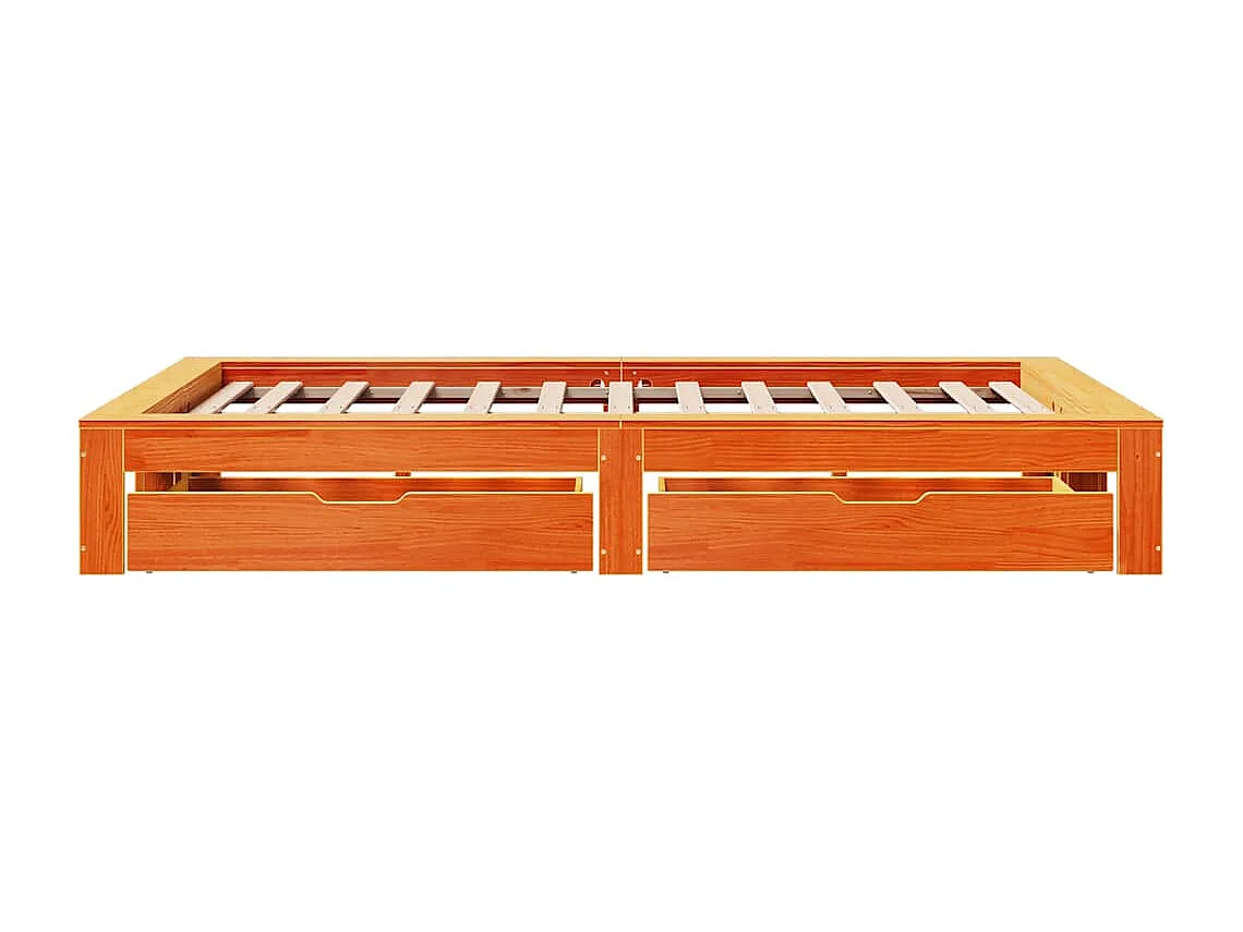 Massivholzbett ohne Matratze Wachsbraun 120x190 cm Kiefernholz