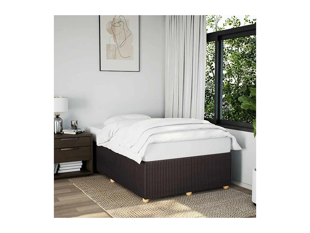 Cadre de lit sans matelas marron foncé 120x200 cm tissu