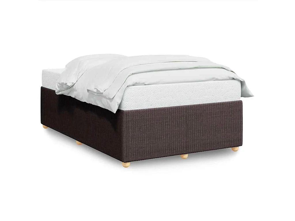Cadre de lit sans matelas marron foncé 120x200 cm tissu