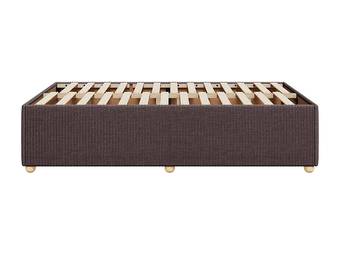 Cadre de lit sans matelas marron foncé 120x200 cm tissu