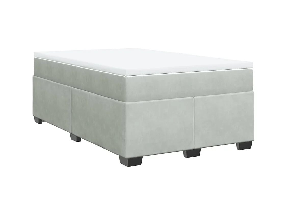 Sommier à lattes de lit et matelas gris clair 120x190cm velours