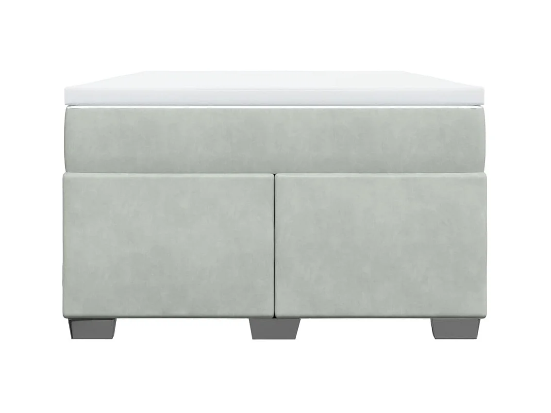 Sommier à lattes de lit et matelas gris clair 120x190cm velours