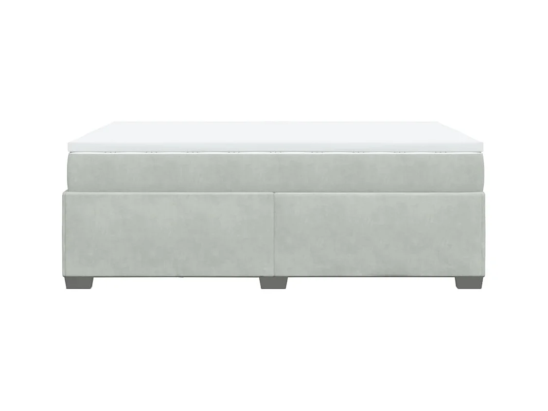 Sommier à lattes de lit et matelas gris clair 120x190cm velours