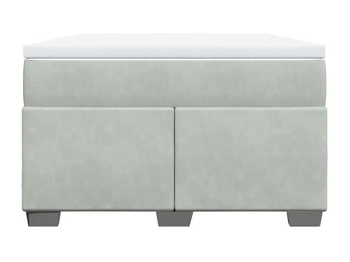 Cama box spring con colchón terciopelo gris claro 120x190 cm