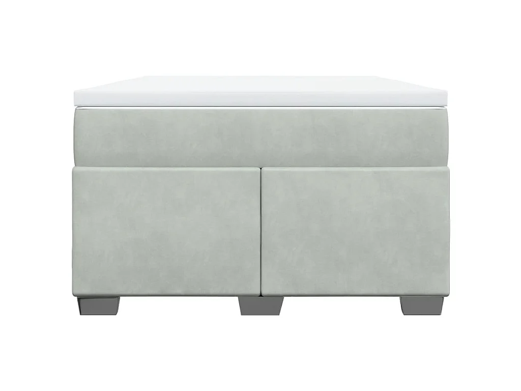 Boxspring met matras fluweel lichtgrijs 120x190 cm