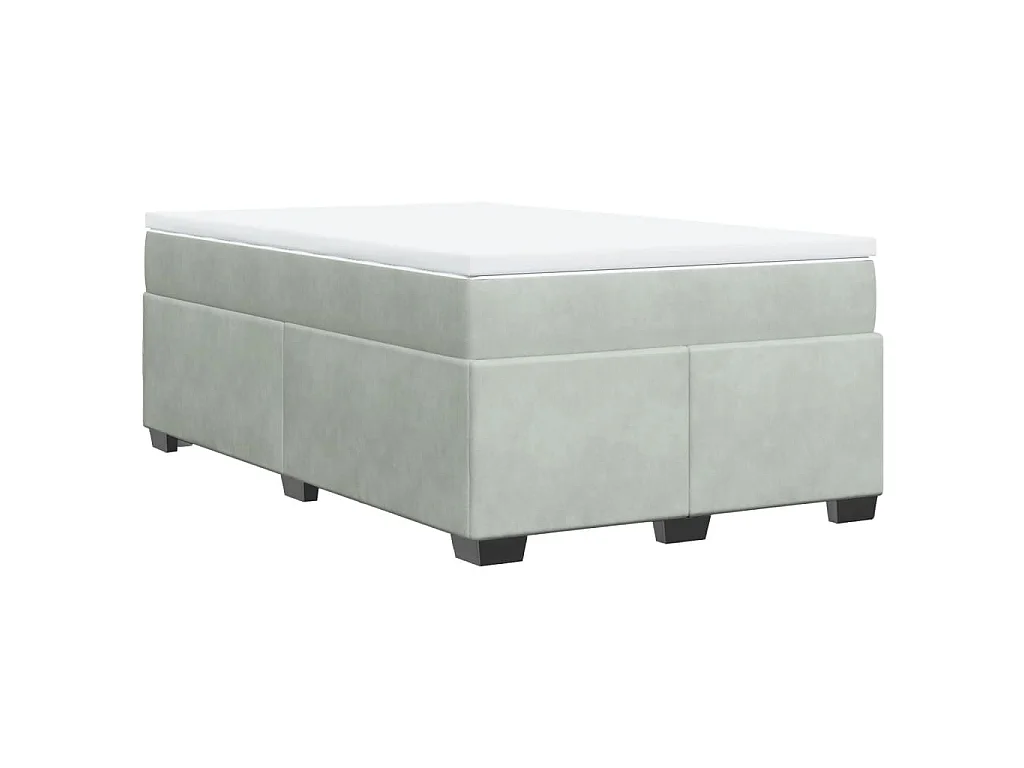 Boxspring met matras fluweel lichtgrijs 120x190 cm
