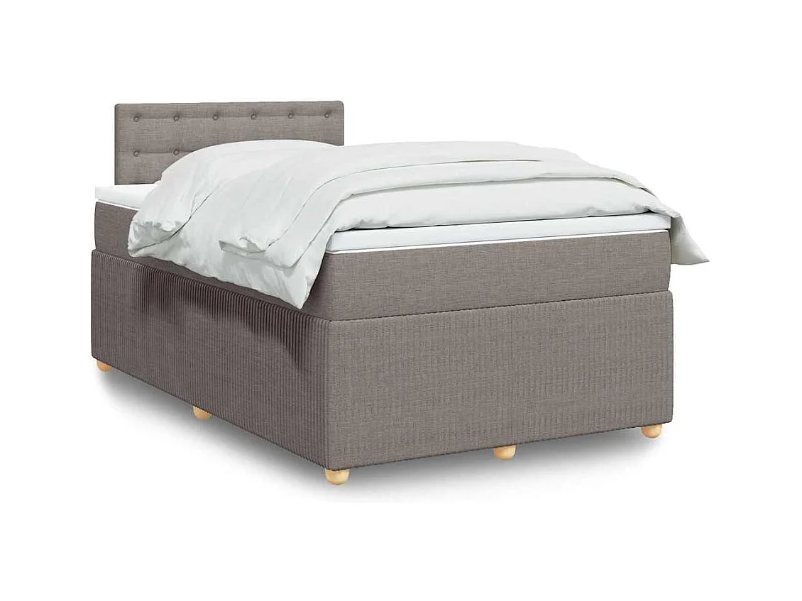 Sommier à lattes de lit avec matelas Taupe 120x200 cm Tissu