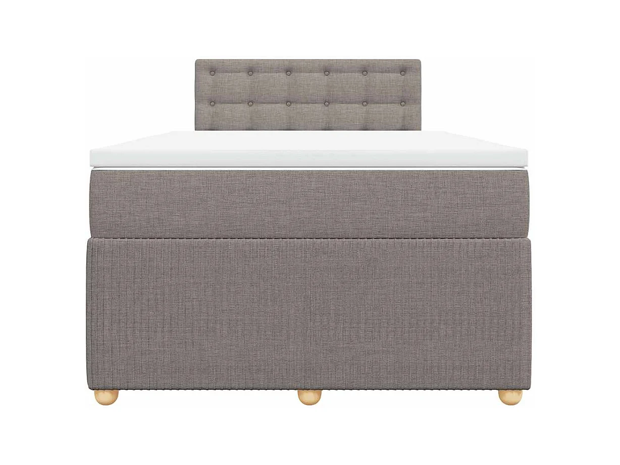 Sommier à lattes de lit avec matelas Taupe 120x200 cm Tissu