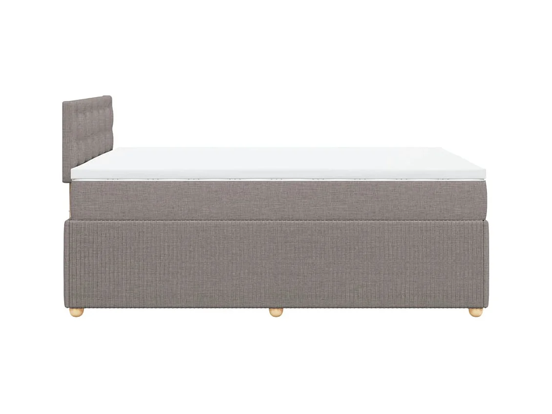Sommier à lattes de lit avec matelas Taupe 120x200 cm Tissu