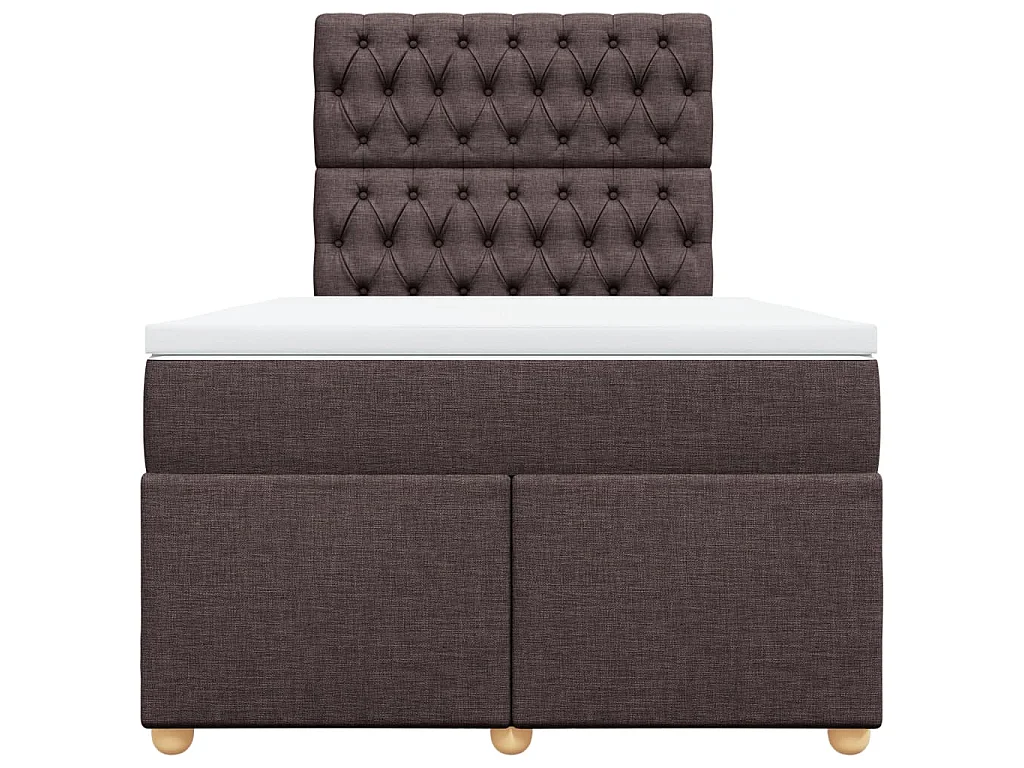 Giroletto a Molle con Materasso Marrone Scuro 120x200cm Tessuto