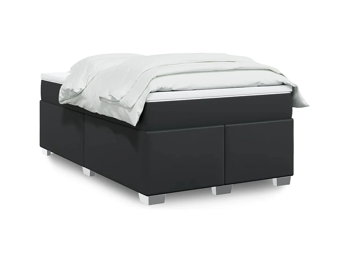 Giroletto a Molle con Materasso Nero 120x200 cm in Similpelle