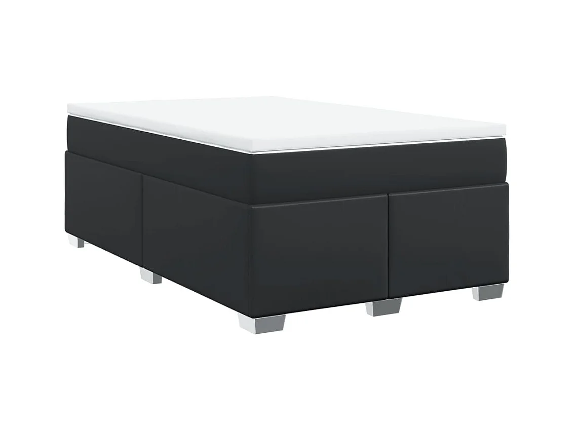 Giroletto a Molle con Materasso Nero 120x200 cm in Similpelle