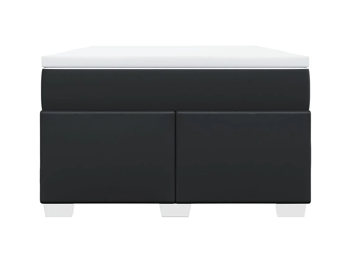 Giroletto a Molle con Materasso Nero 120x200 cm in Similpelle