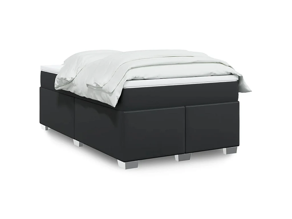 Giroletto a Molle con Materasso Nero 120x200 cm in Similpelle