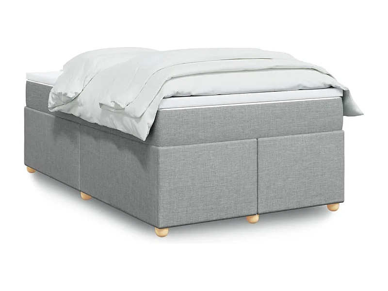 Giroletto a Molle con Materasso Grigio Chiaro 120x190cm Tessuto