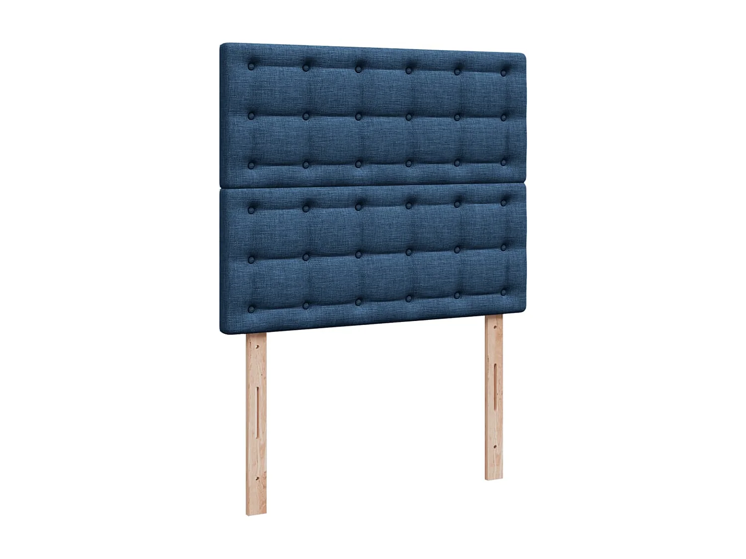 Cama box spring con colchón tela azul 120x200 cm