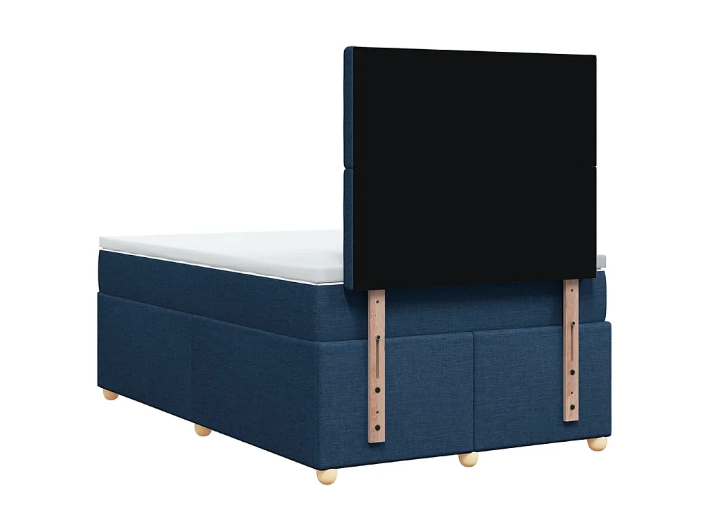 Boxspring met matras stof blauw 120x200 cm