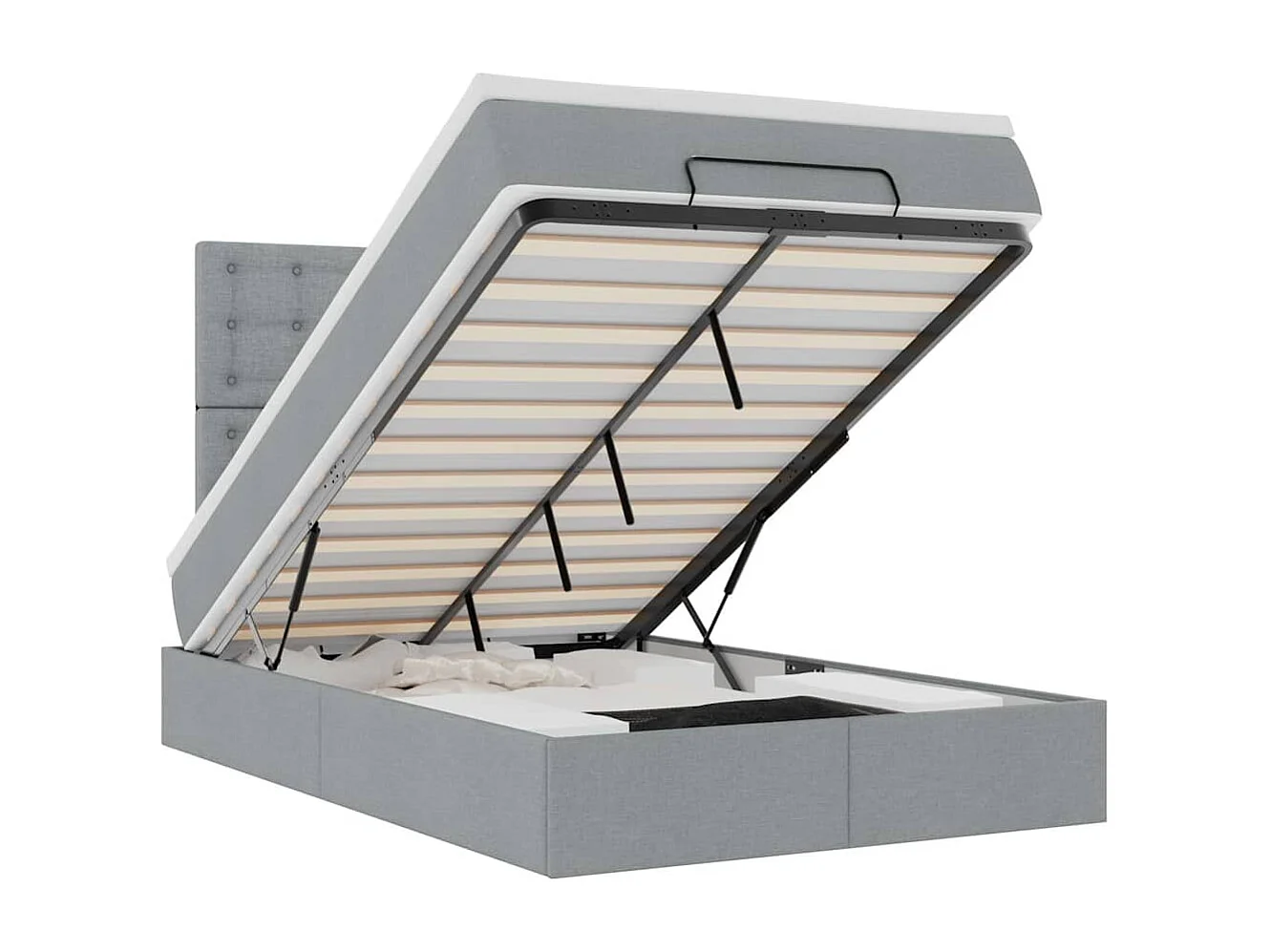 Struttura Letto Pouf con Materasso 120x200 cm in Tessuto