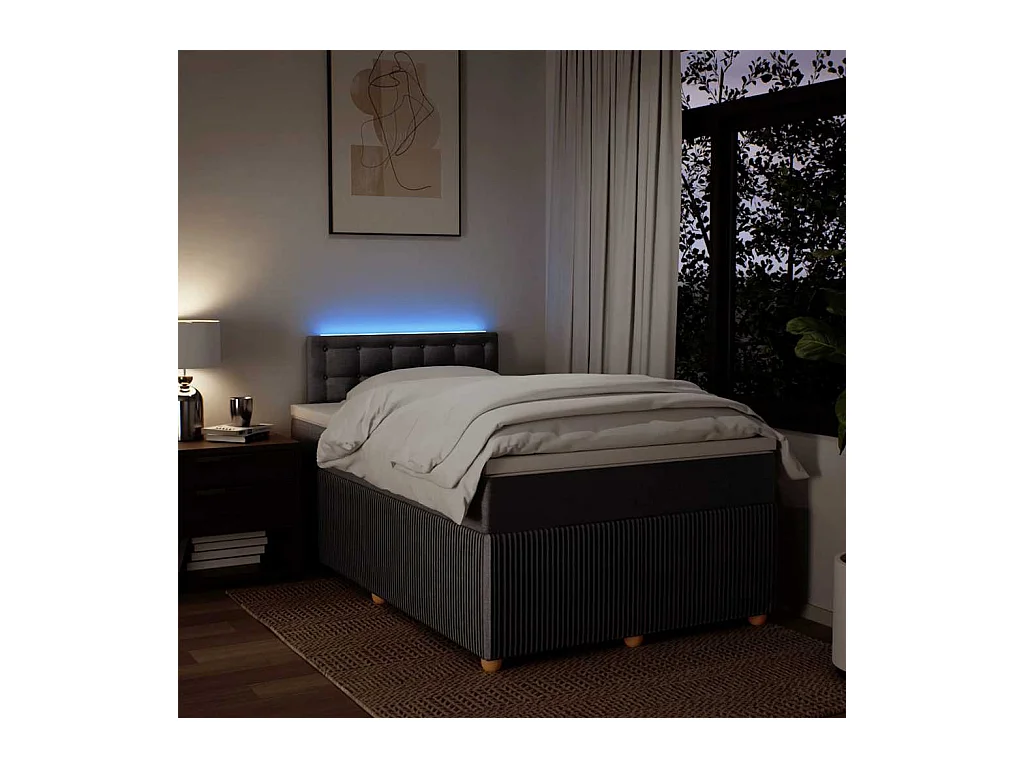 Sommier à lattes de lit avec matelas Taupe 120x200 cm Tissu