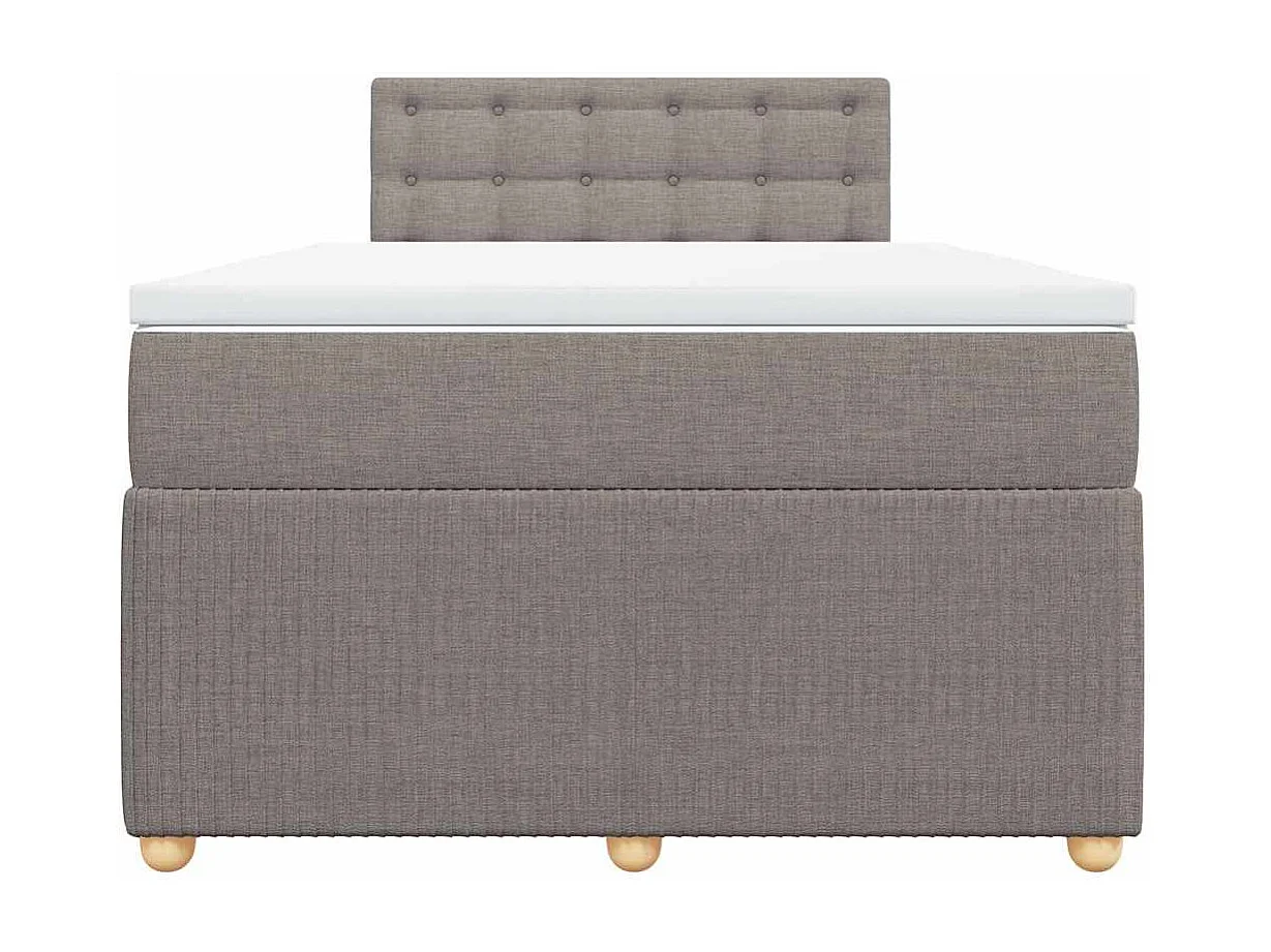 Sommier à lattes de lit avec matelas Taupe 120x200 cm Tissu