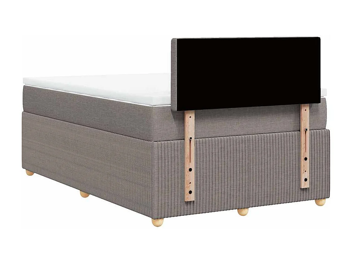 Sommier à lattes de lit avec matelas Taupe 120x200 cm Tissu