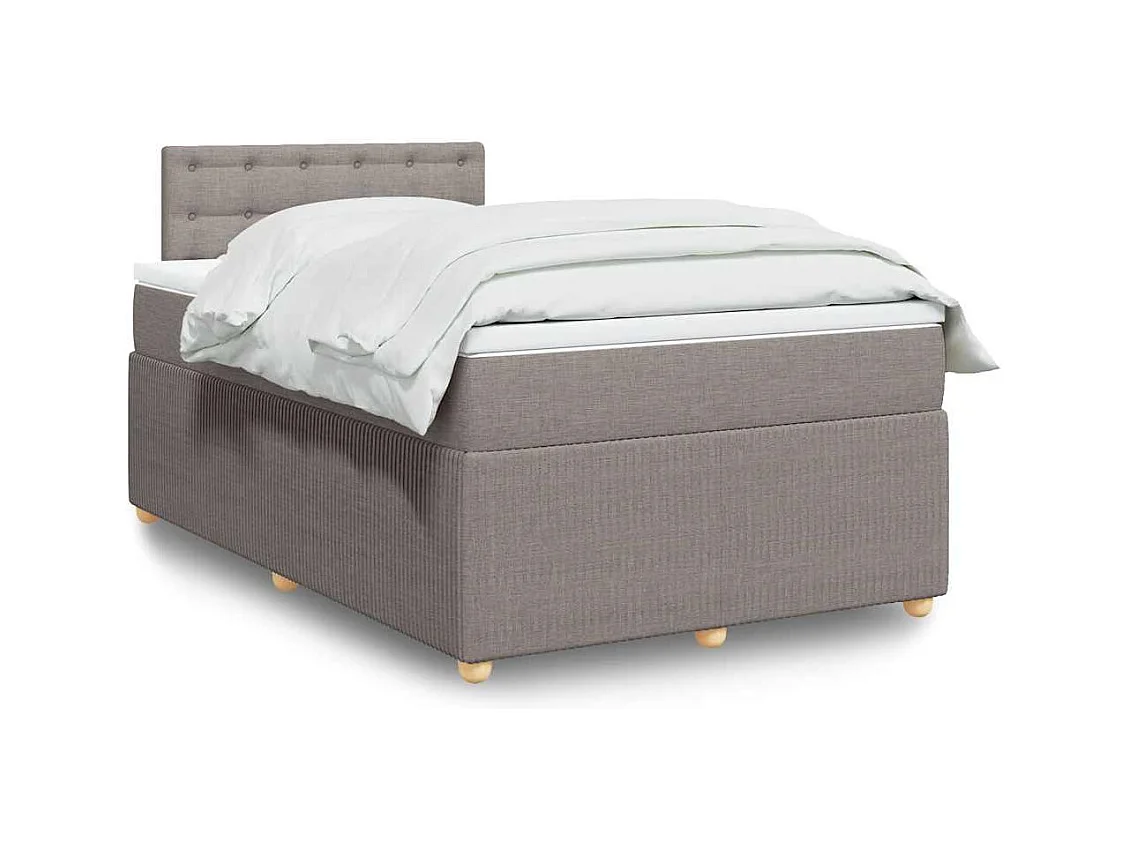 Sommier à lattes de lit avec matelas Taupe 120x200 cm Tissu