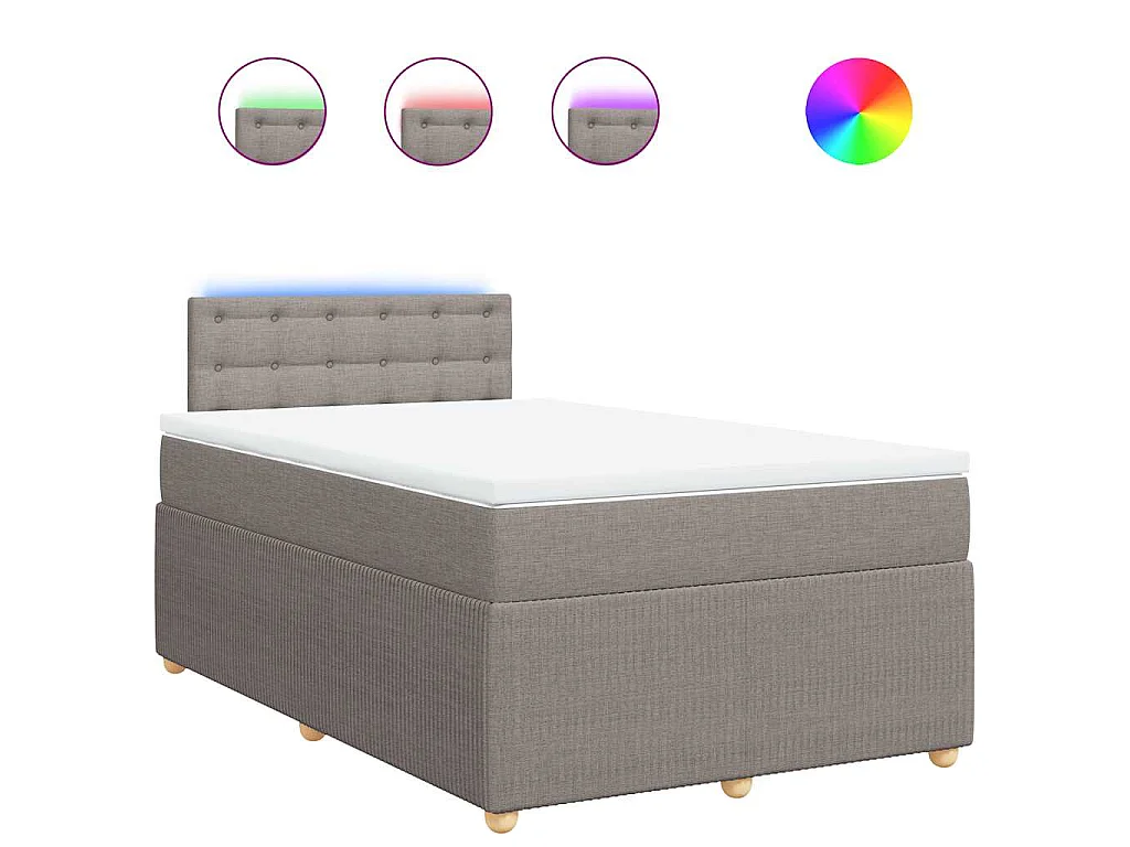 Sommier à lattes de lit avec matelas Taupe 120x200 cm Tissu