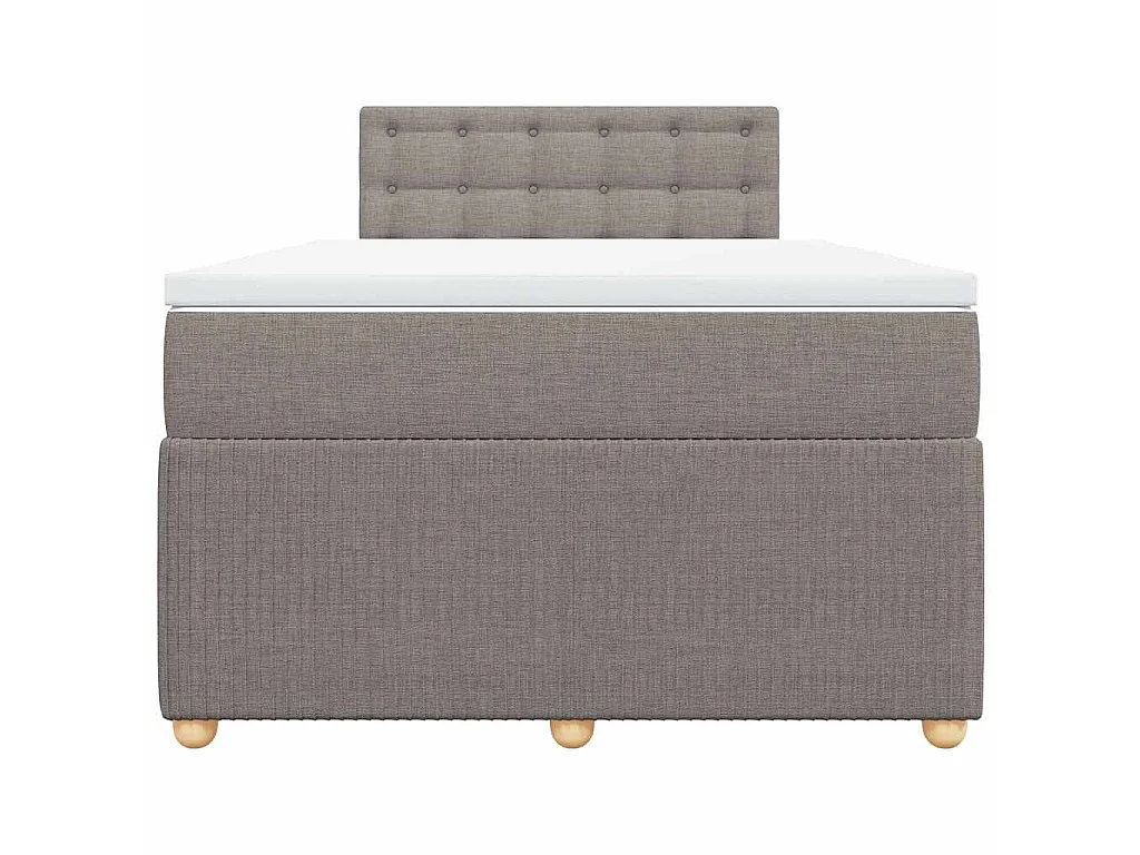 Sommier à lattes de lit avec matelas Taupe 120x200 cm Tissu
