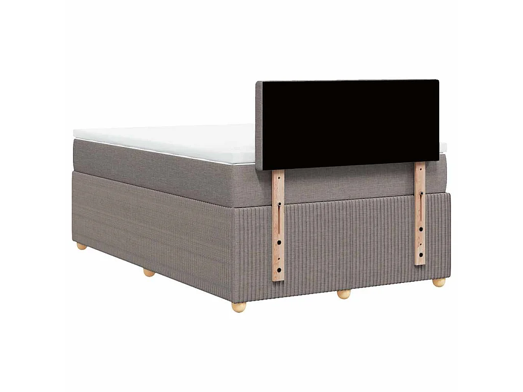 Sommier à lattes de lit avec matelas Taupe 120x200 cm Tissu