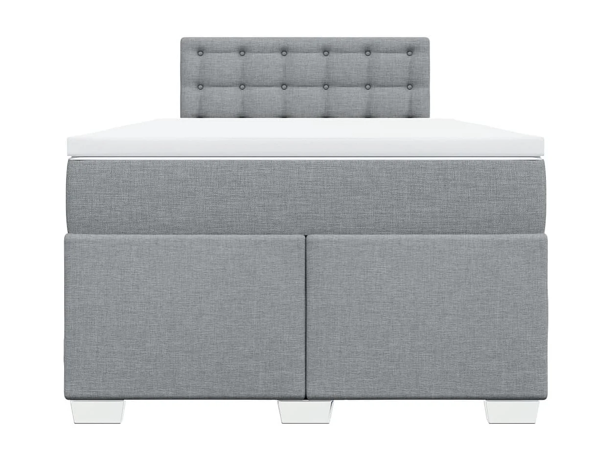 Cama box spring con colchón tela gris claro 120x190 cm