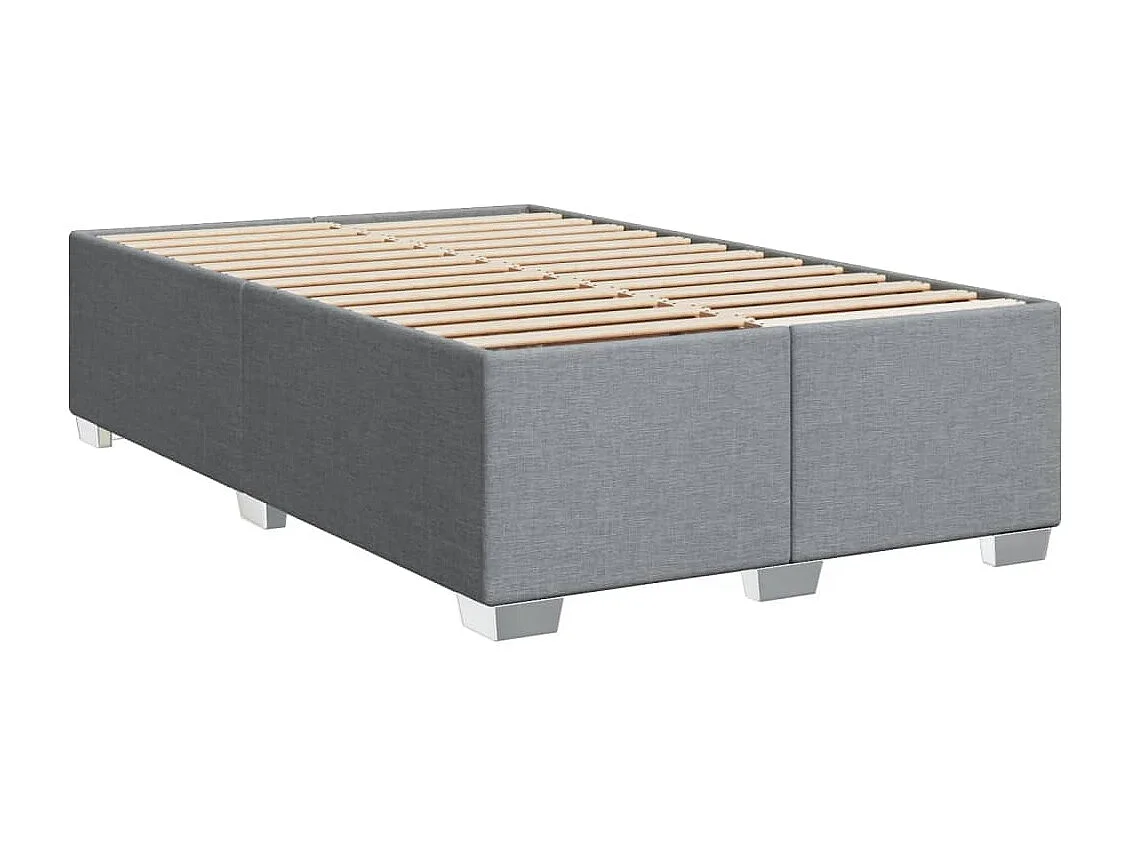 Cama box spring con colchón tela gris claro 120x190 cm