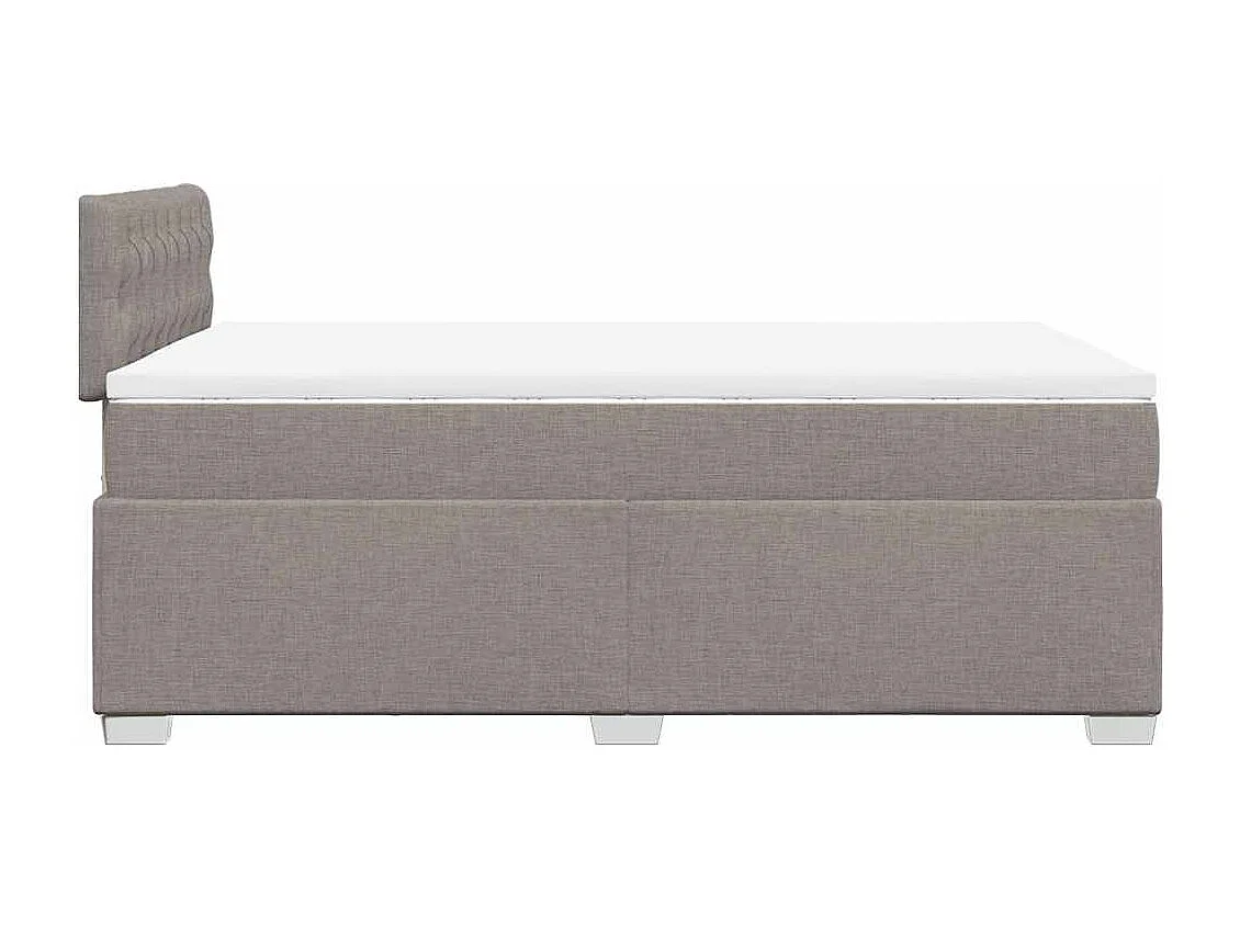 Cama boxspring c/ colchão 120x190cm tecido castanho-acinzentado