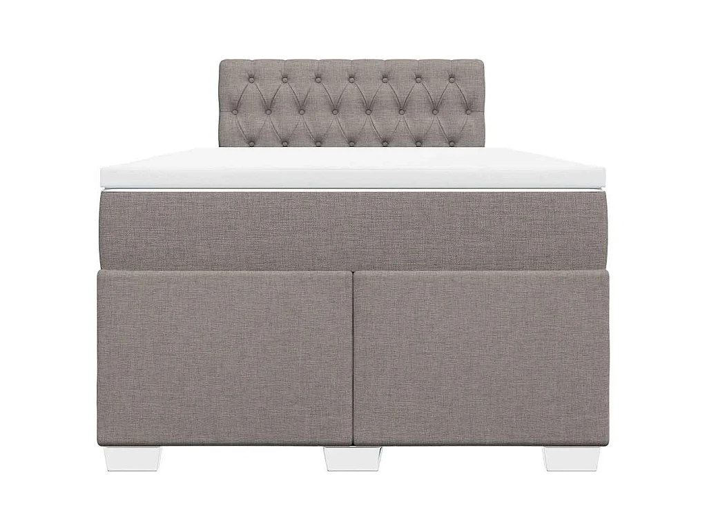 Sommier à lattes de lit avec matelas taupe 120x190 cm tissu