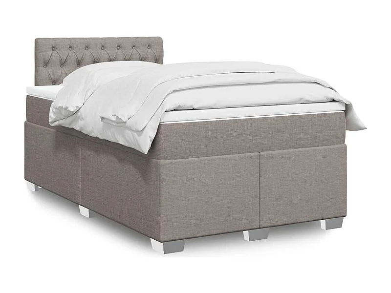 Giroletto a Molle con Materasso Tortora 120x190 cm in Tessuto