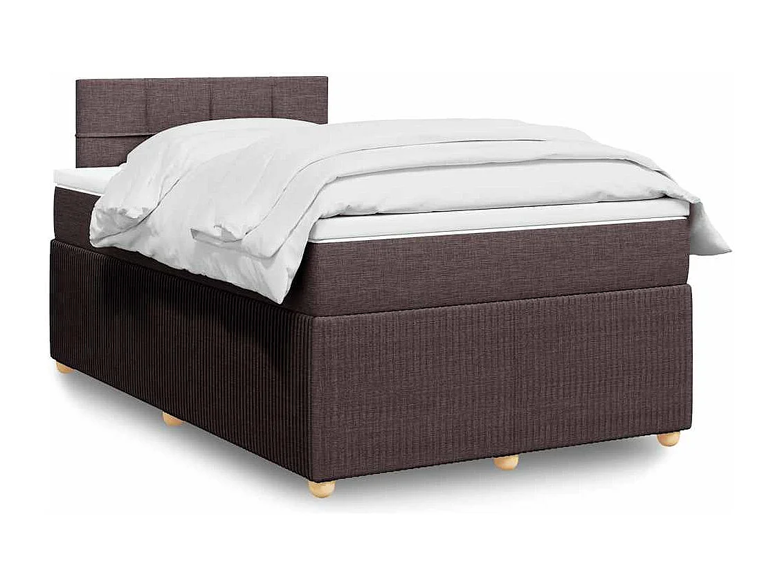 Boxspringbett mit Matratze Dunkelbraun 120x190 cm Stoff