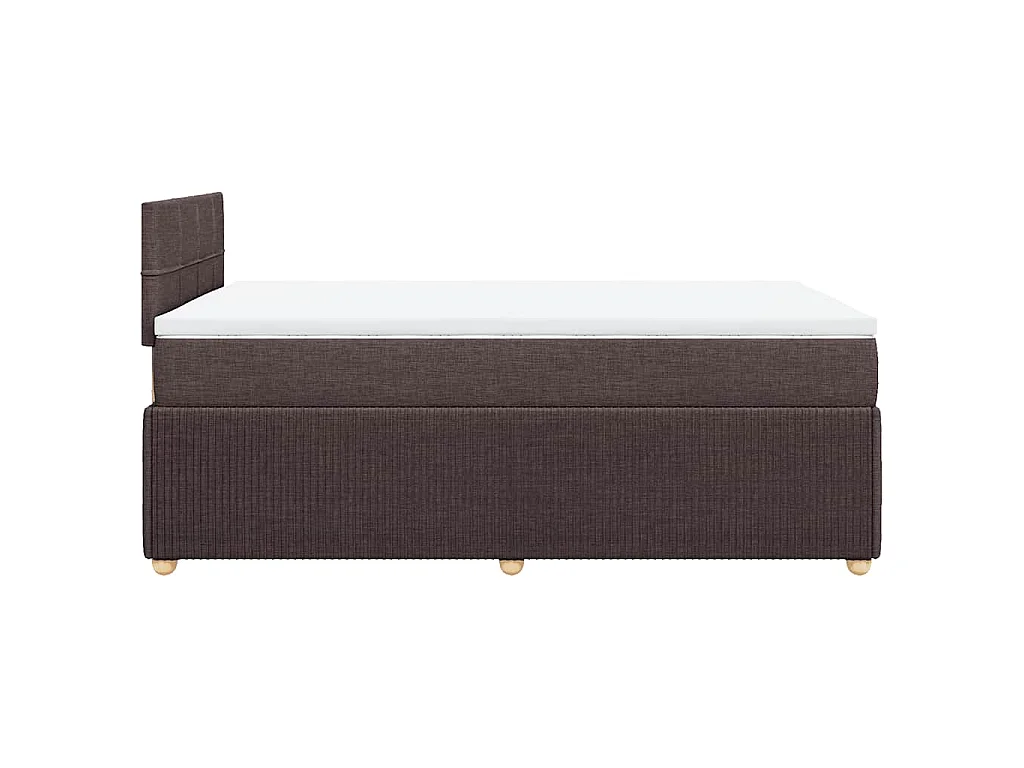 Cama box spring con colchón tela marrón oscuro 120x190 cm