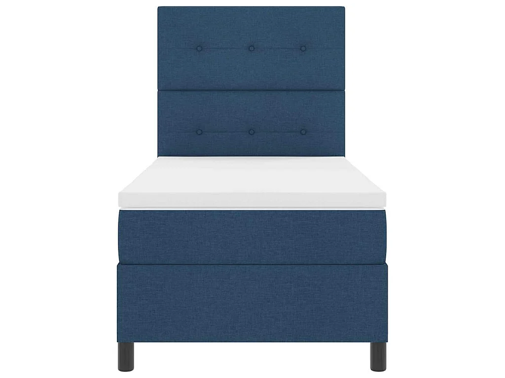 Letto a molle con cuscino con testiera Blu 100 x 200 cm Tessuto