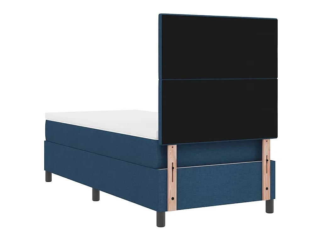 Letto a molle con cuscino con testiera Blu 100 x 200 cm Tessuto