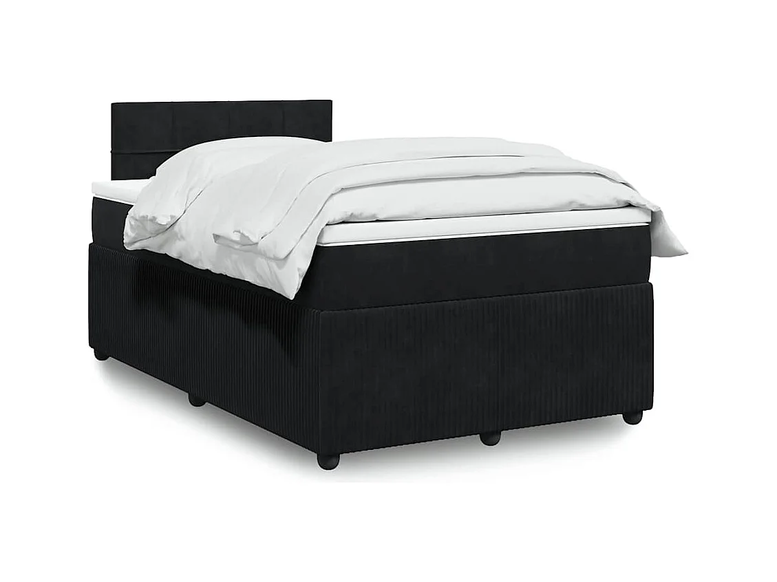 Boxspringbett mit Matratze Schwarz 120x190 cm Samt