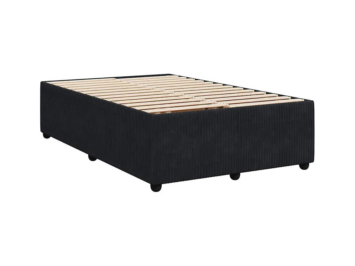Sommier à lattes de lit avec matelas noir 120x190 cm velours