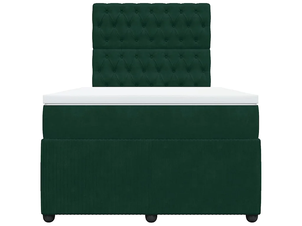 Boxspringbett mit Matratze Dunkelgrün 120x200 cm Samt