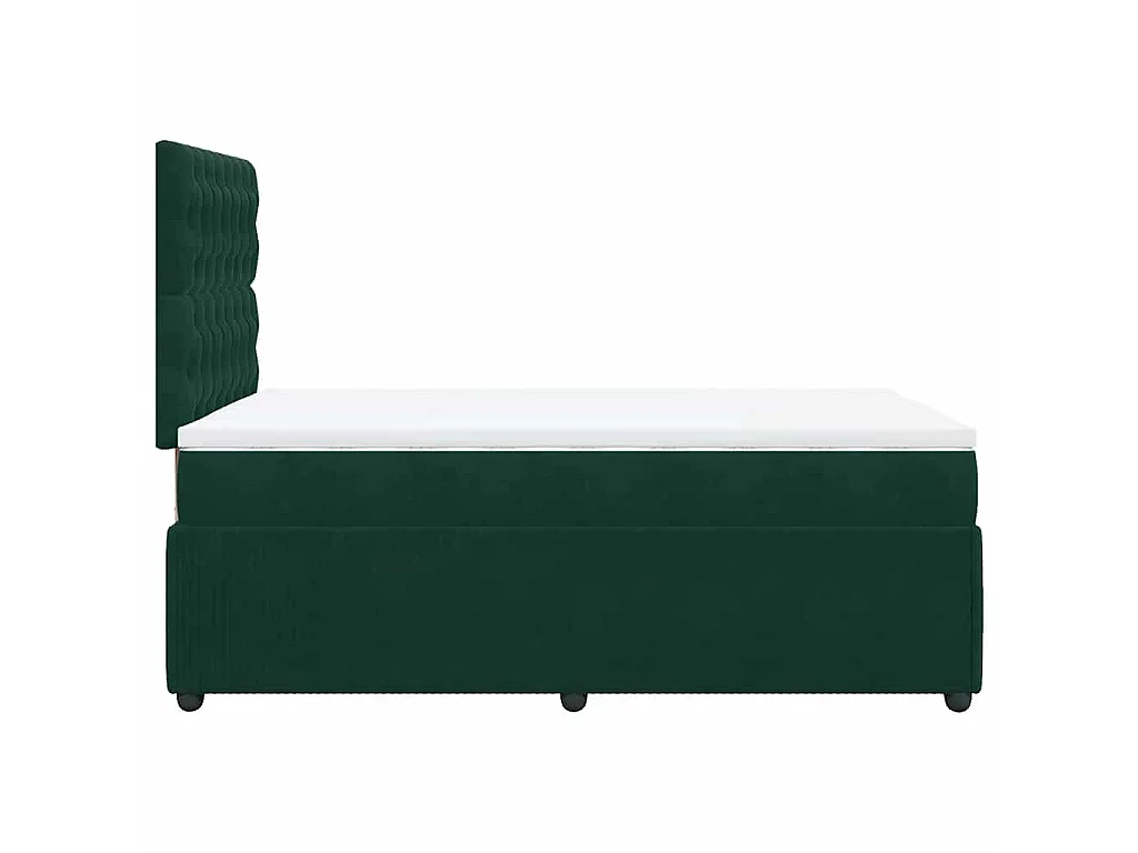 Boxspringbett mit Matratze Dunkelgrün 120x200 cm Samt