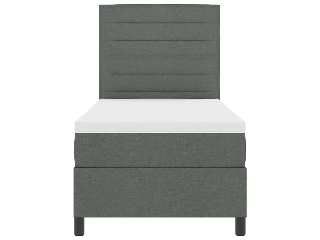 Boxspringbett mit Matratze Dunkelgrau 100 x 200 cm Stoff