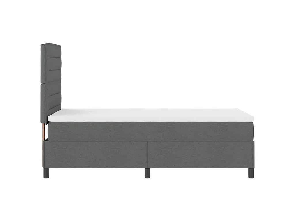 Boxspringbett mit Matratze Dunkelgrau 100 x 200 cm Stoff