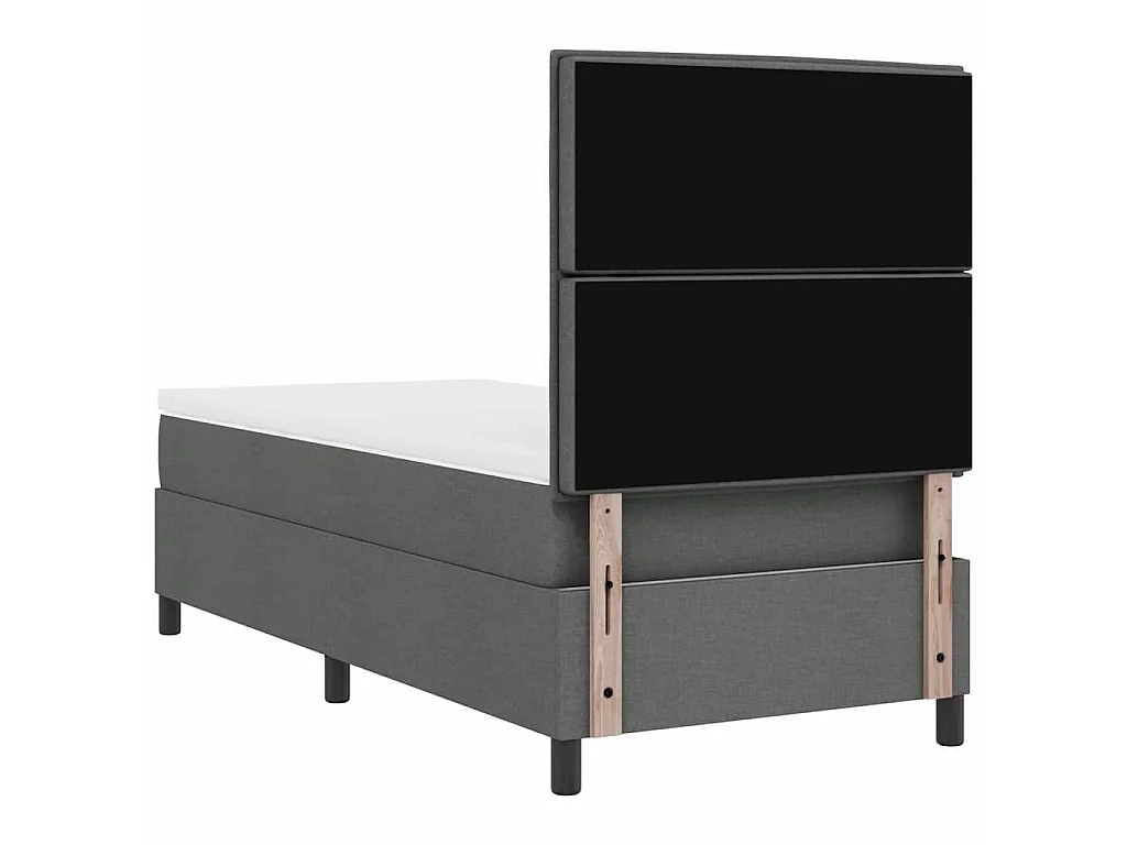 Boxspringbett mit Matratze Dunkelgrau 100 x 200 cm Stoff